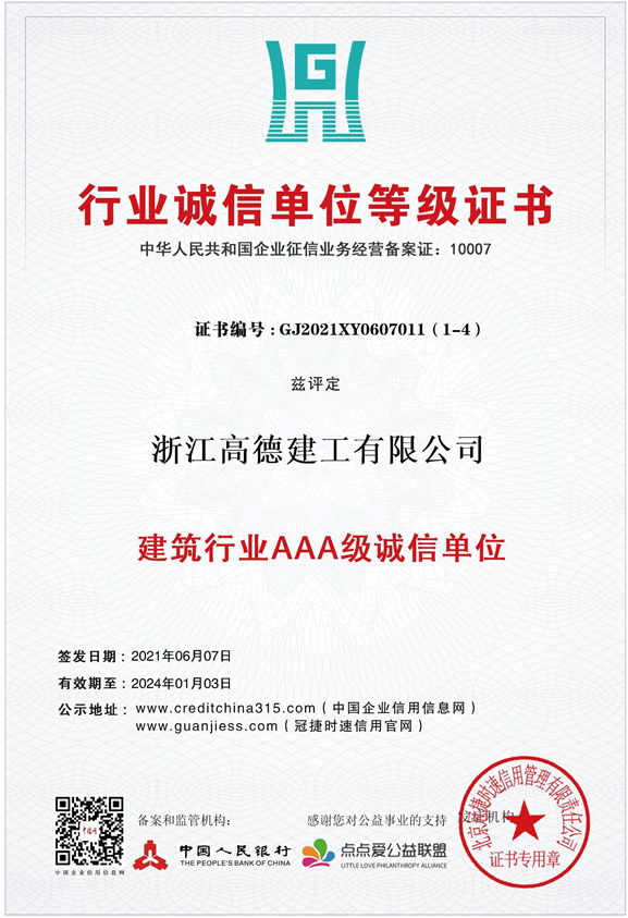 行業(yè)誠信單位